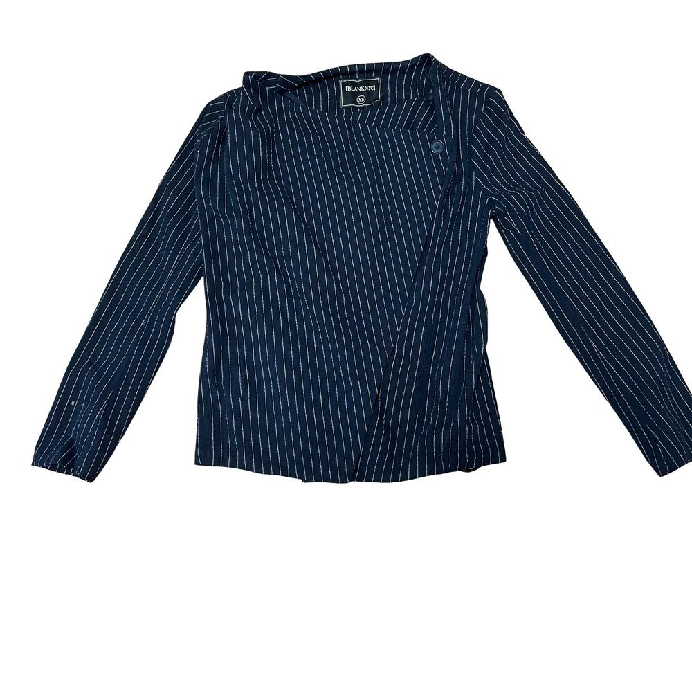 NWT Blank NYC Asymmetric Pin Stripe Blazer